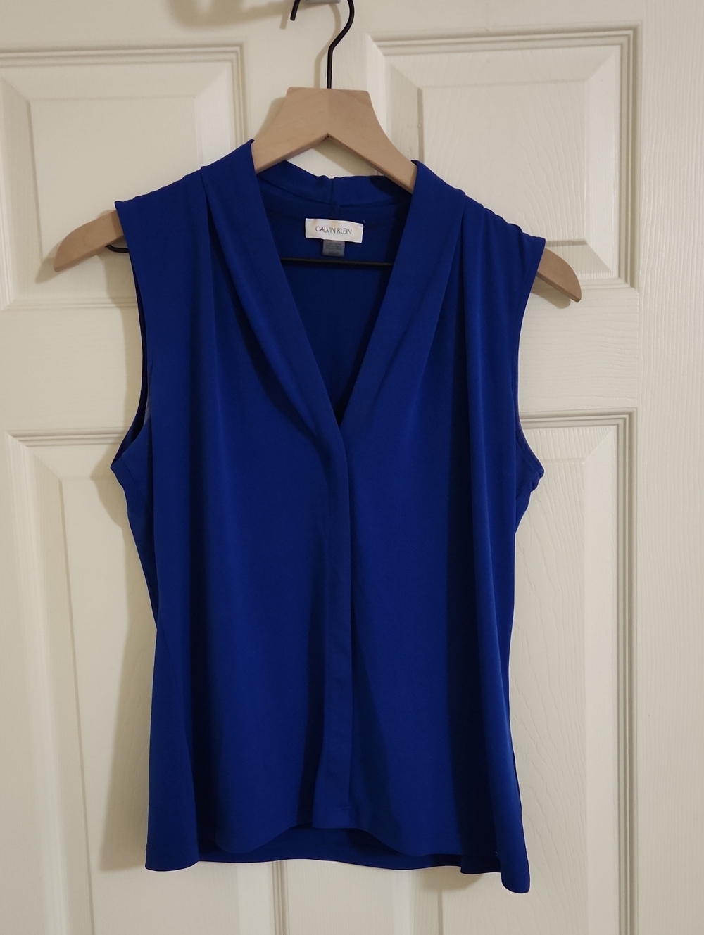 Calvin Klein Sleeveless V-Neck Camisole in Cobalt Blue
